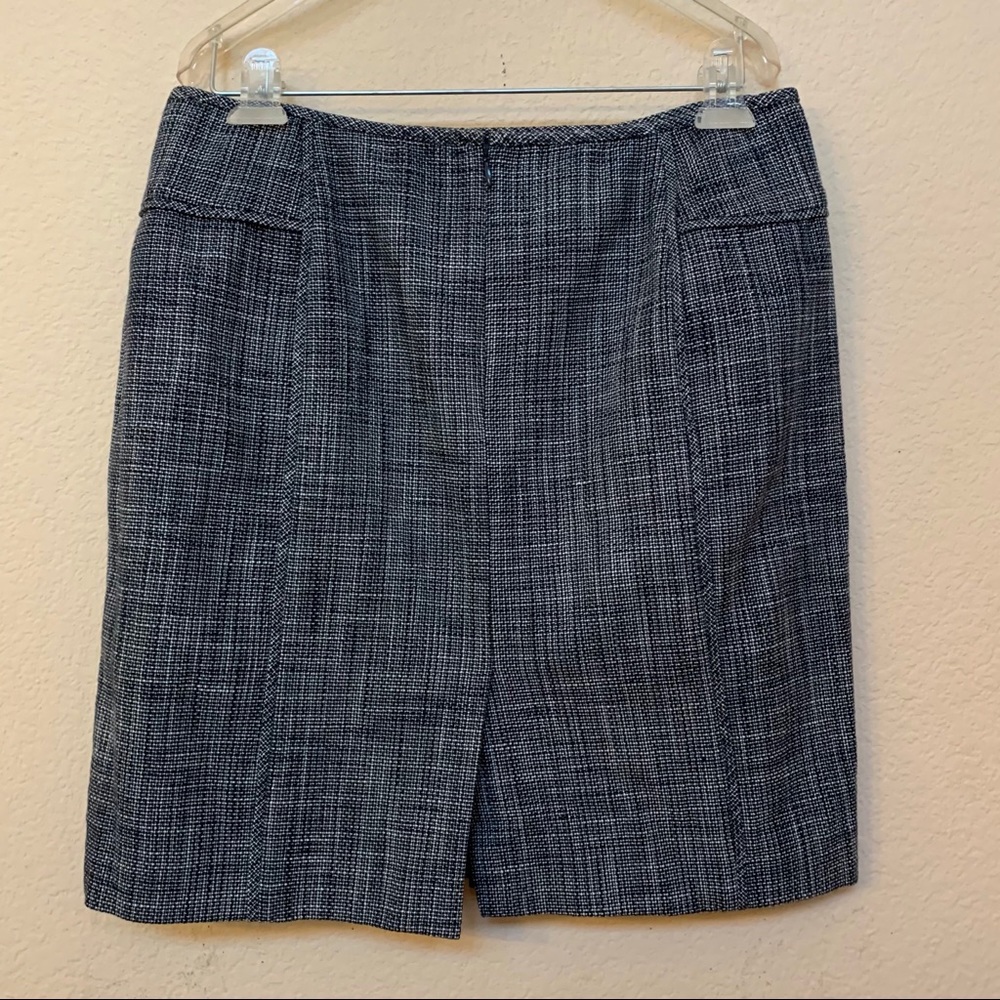 ✅ Banana Republic Blue White Tweed Skirt 8 Petite - Picture 3 of 9